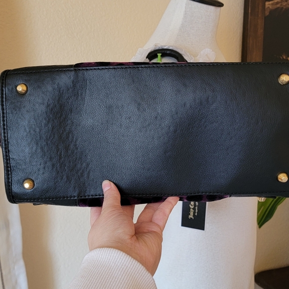 Y2K Juicy Couture Velour Purple Leopard Steffy Bag - Picture 3 of 7